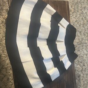 Stylish Black and White Striped Skirt